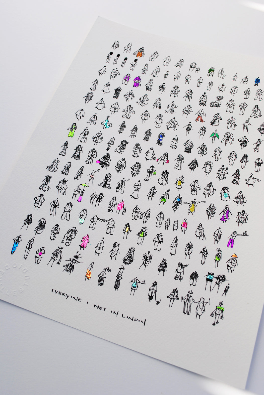 Everyone I Met in London | Hand-Embellished Limited Edition Print